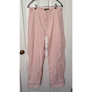 NWT Casey Casey Jude Pants In Pink Cotton Linen - L